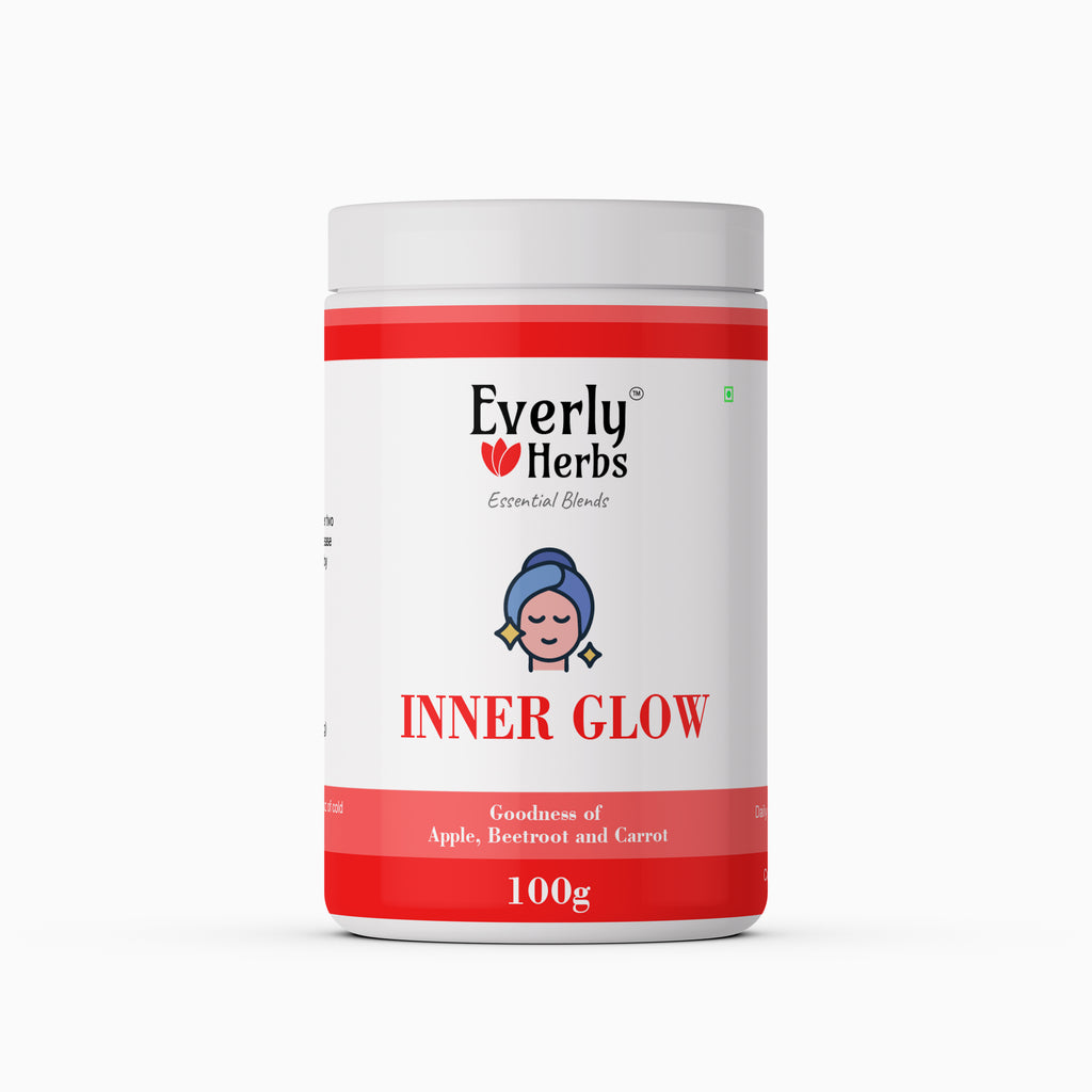 Everly Herbs™ Inner Glow Essential Blend for Weight Management, Skin and Immunity | Apple, Beetroot and Carrot | 100gm Powder Blend