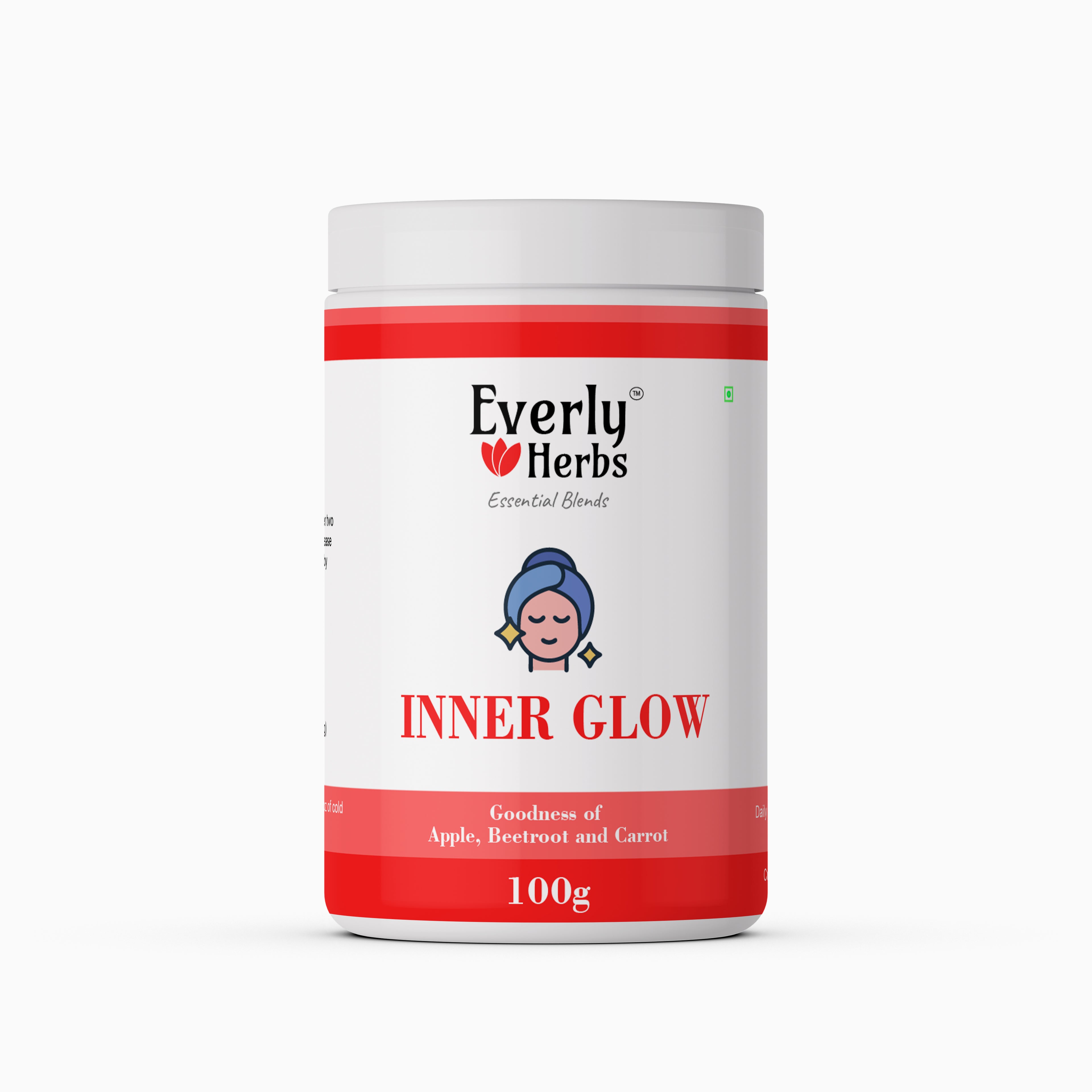 Everly Herbs™ Inner Glow Essential Blend for Weight Management, Skin and Immunity | Apple, Beetroot and Carrot | 100gm Powder Blend