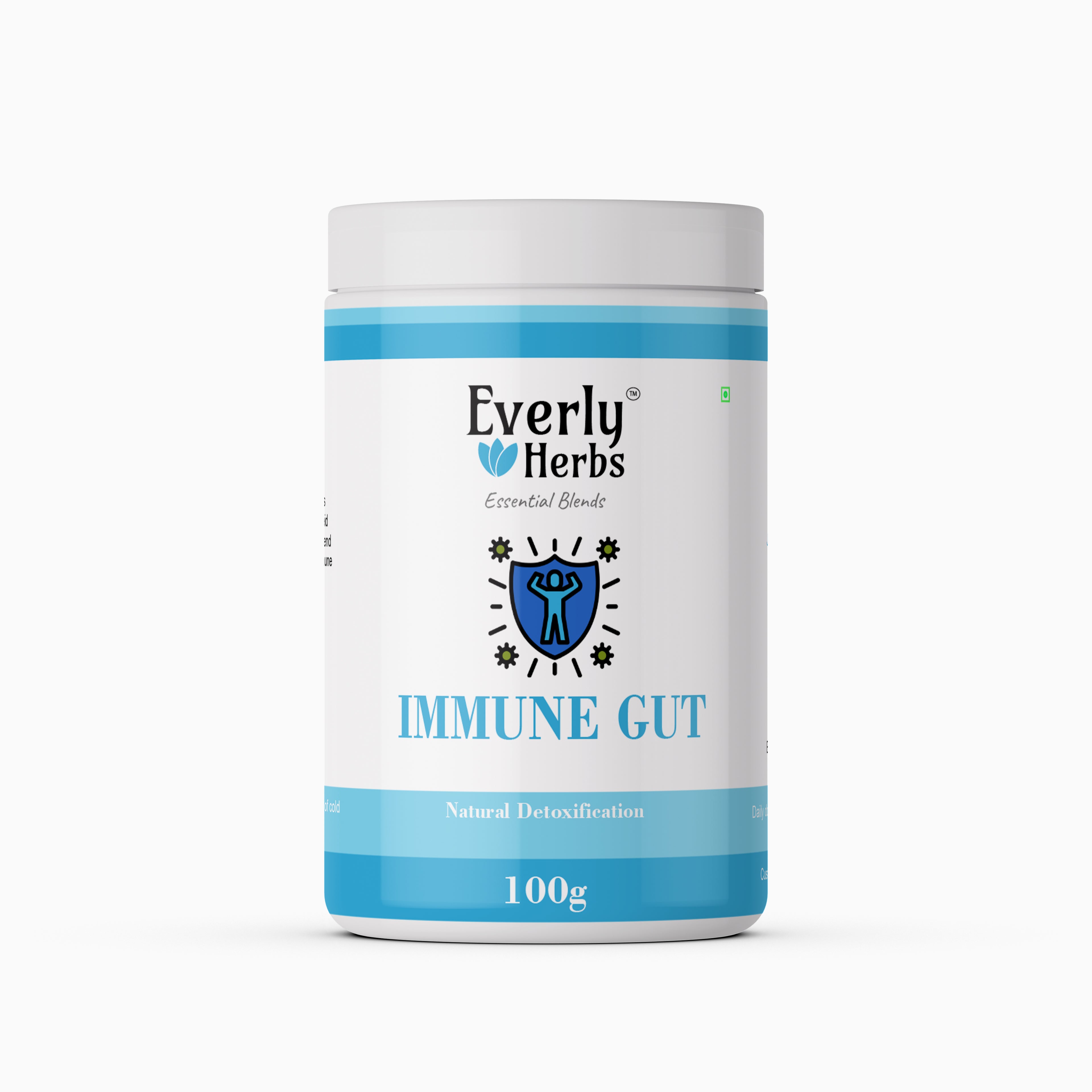 Everly Herbs™ Immune Gut Essential Blend for Detoxification, Gut Health and Immunity | Moringa, Spirulina, Chlorella, Digestive Enzymes, Prebiotic Fibers |