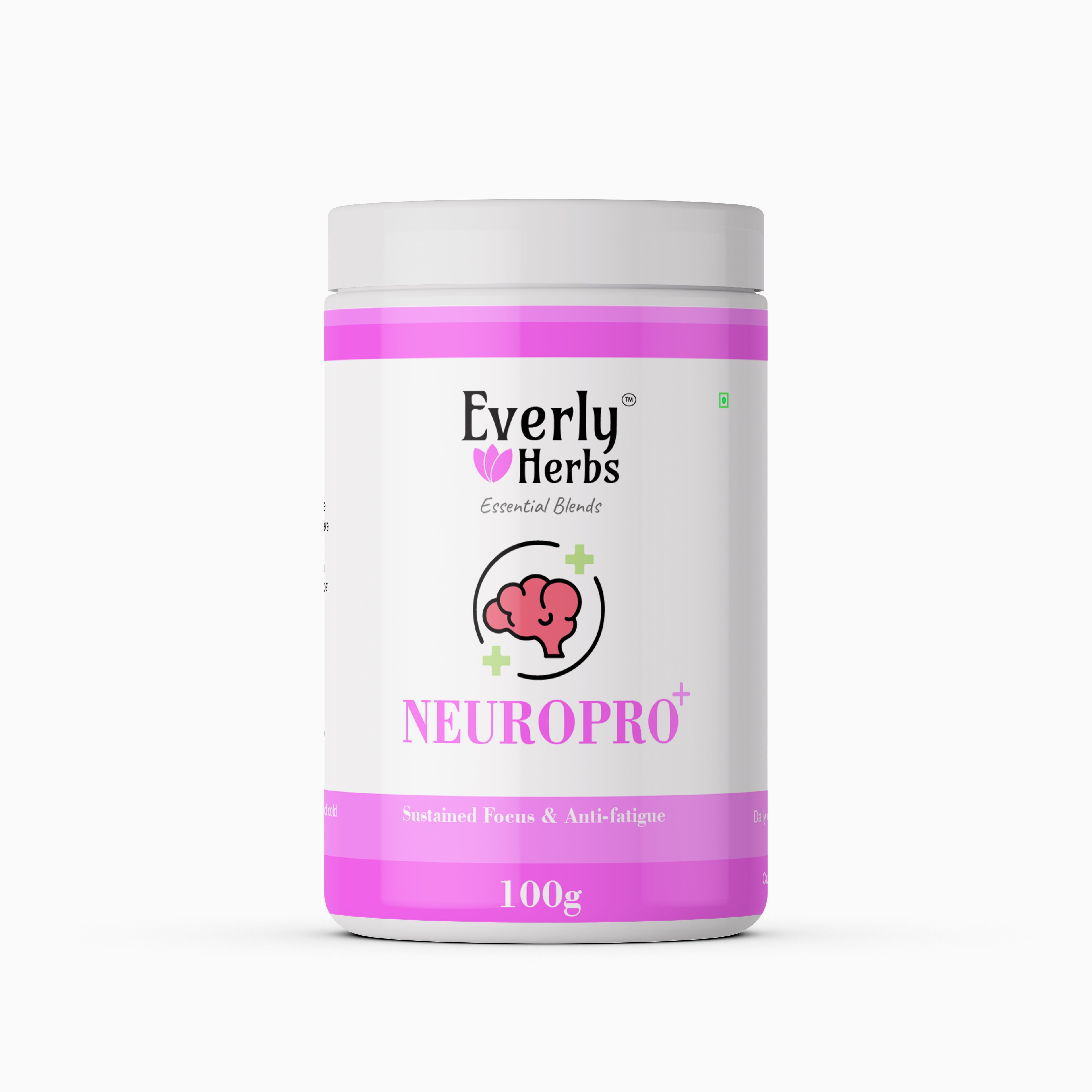 Everly Herbs™ NeuroPro+ Essential Blend for Focus, Stress and Mood Balance | Ashwagandha, Bacopa, L-Theanine, Ginkgo Biloba |